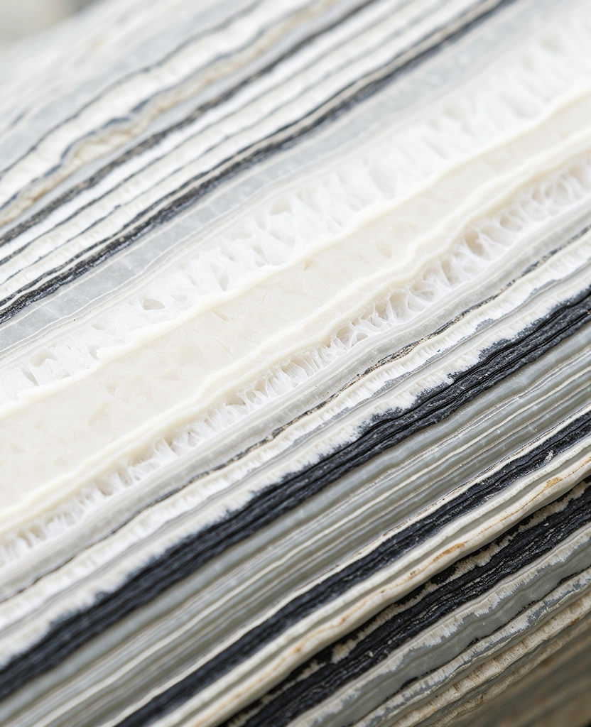 Organic geological patterns representing data layering